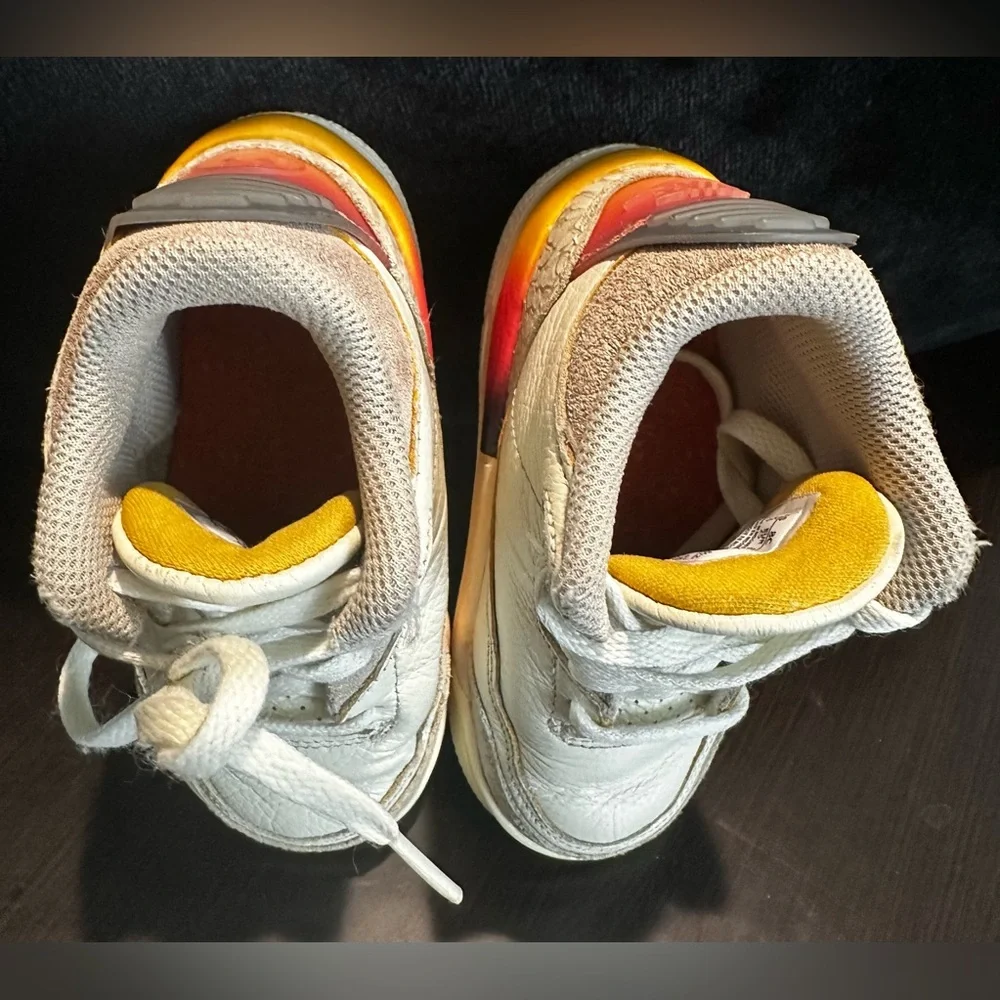 Nike Kids Sneakers in White and Yellow with Red Accents